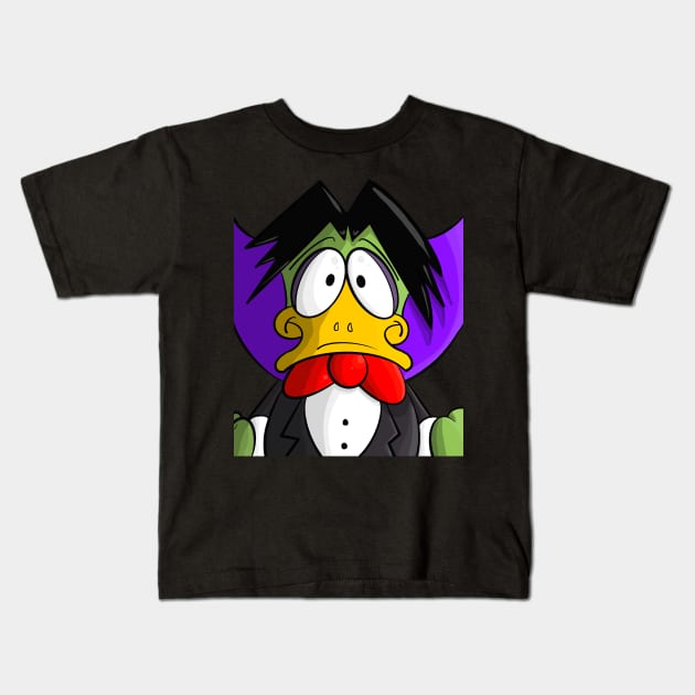 Count Duckula Kids T-Shirt by JeremyBrownArt 